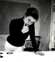 Bridget Riley in her studio 1960s